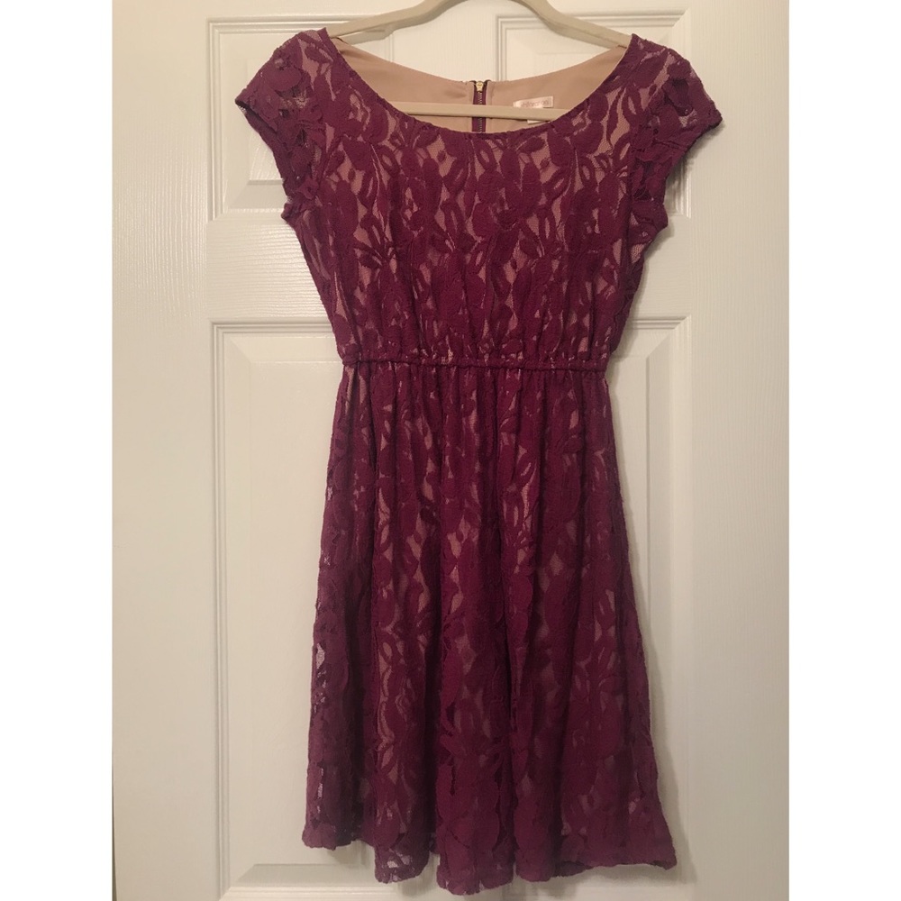 Purple and Cream Lace Dress